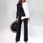 Damen Elegantes und modernes Hosenanzug-Set mit asymmetrischem Design R&B