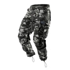 Herren nan Multitaschen-Freizeithose aus Baumwoll-Twill mit konischem Bein und verstellbarem Knöchelzug R&B