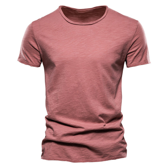 Herren nan leichtes Baumwolljersey Kurzarmshirt mit V-Ausschnitt und schmaler Passform R&B
