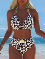 Damen Bikini mit luxuriösem Marmormuster und edlen Details R&B