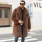 Herren Luxuriöse Kunstpelzjacke mit voluminösem Kragen R&B