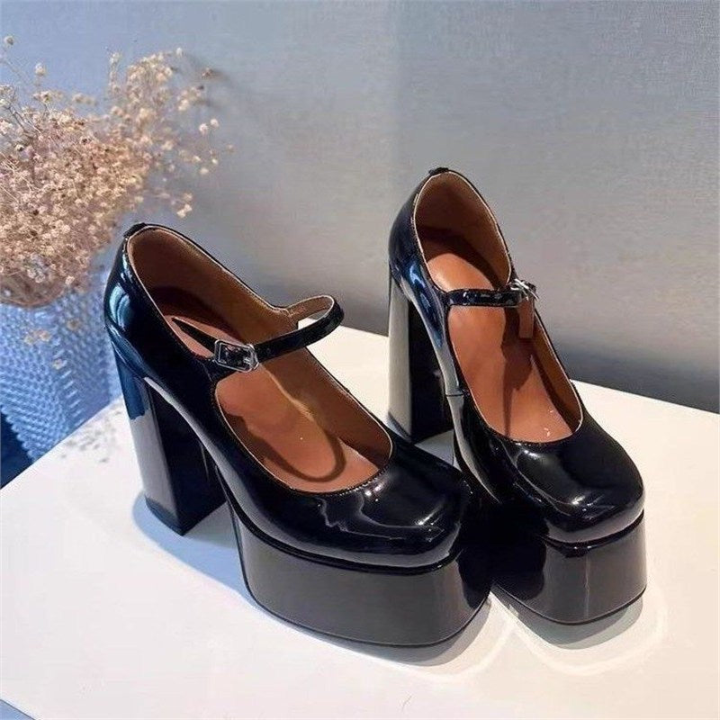 Damen Plateau High Heels mit verstellbarem Riemchen R&B