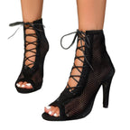 Damen peep-toe High-Heels mit eleganten Schnürdetails R&B