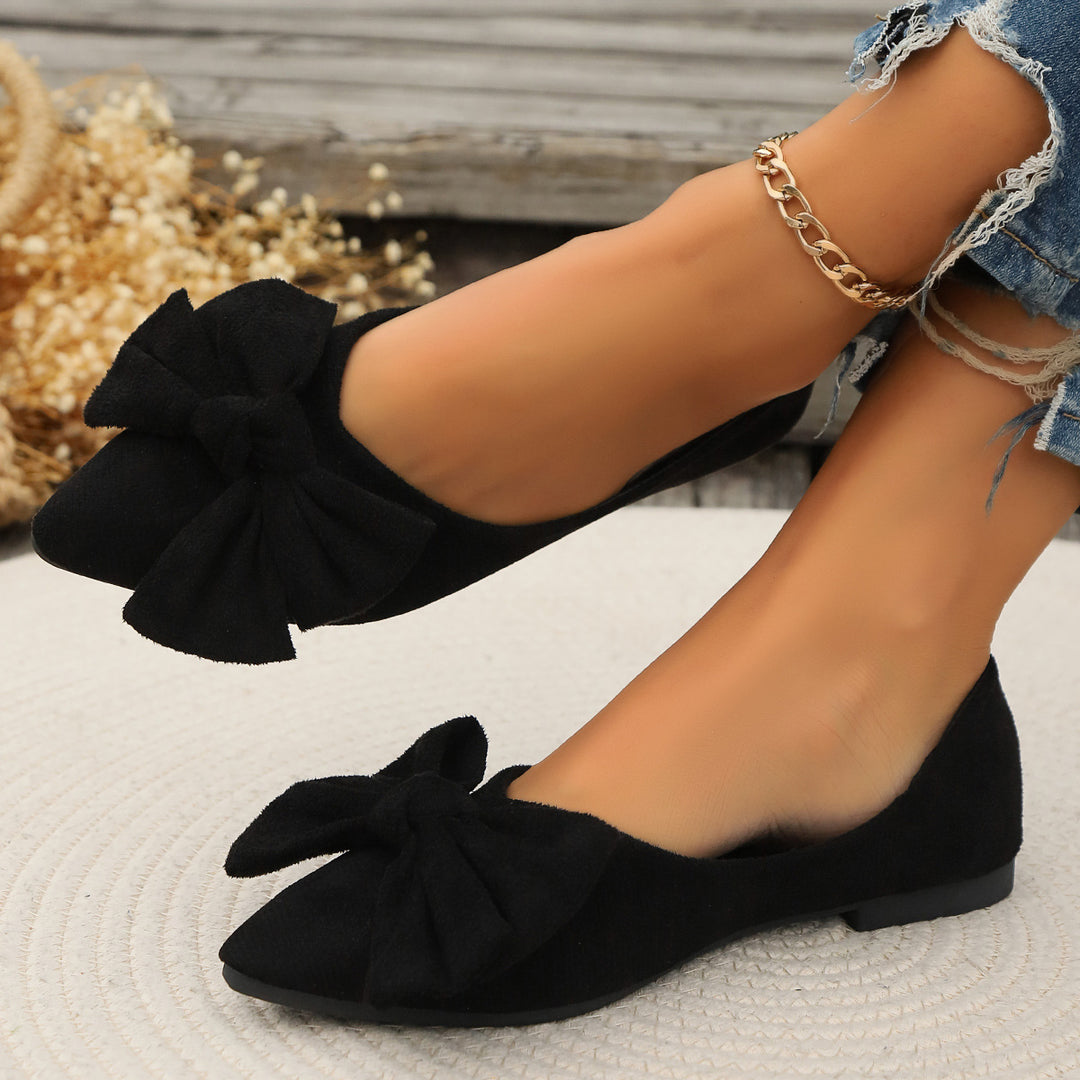 Damen Ballerinas mit eleganter Schleifenapplikation und spitzem Zehenbereich R&B