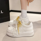 Damen modische Plateau-Sneaker mit unverwechselbarer Schnürung R&B