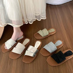 Damen komfortable Sandalen mit breitem Riemen und weichem Fußbett EB