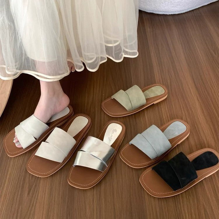 Damen komfortable Sandalen mit breitem Riemen und weichem Fußbett EB