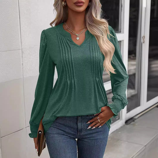 Damen Langarmshirt mit eleganter Rüsche R&B