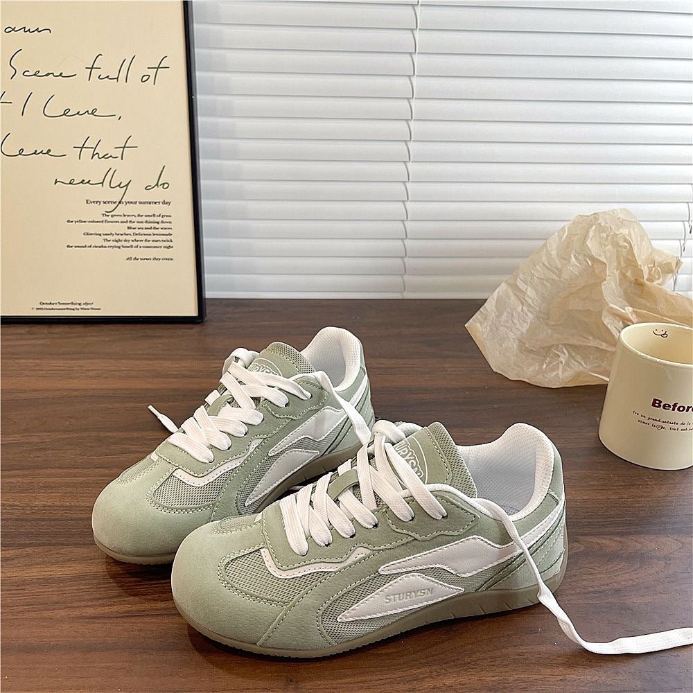 Damen Sportliche Sneaker mit weicher Veloursoberfläche und atmungsaktiver Netzstruktur