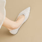 Damen Ballerinas mit glamourösem Strassdesign
