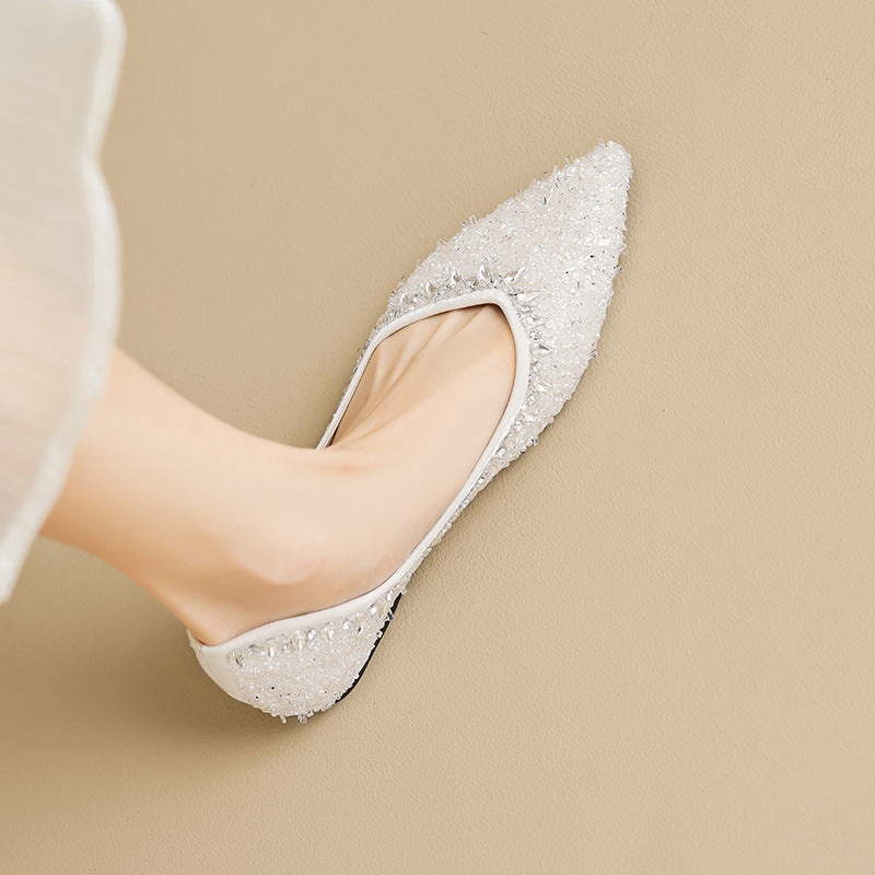 Damen Ballerinas mit glamourösem Strassdesign