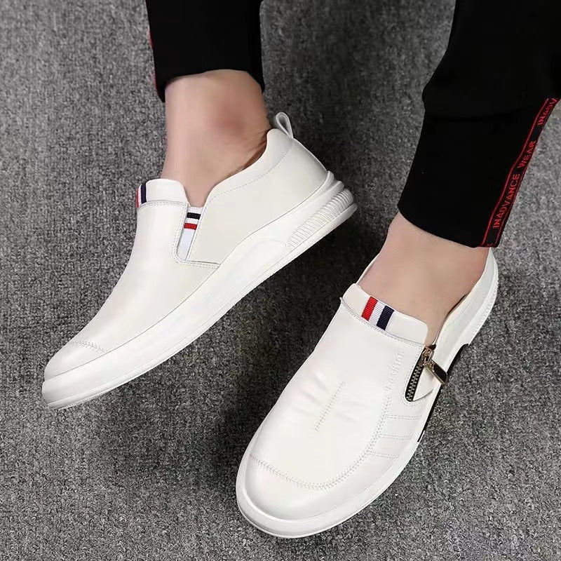 Herren Komfortable Slip-On Leder-Sneaker mit dezentem Reißverschluss und flexiblem Sohlenprofil R&B