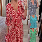 Damen Maxikleid mit schmeichelndem V-Ausschnitt und voluminösen Ärmeln R&B