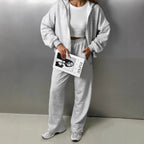 Damen Sportliches Oversized Sweatshirt und Jogginghose Set R&B