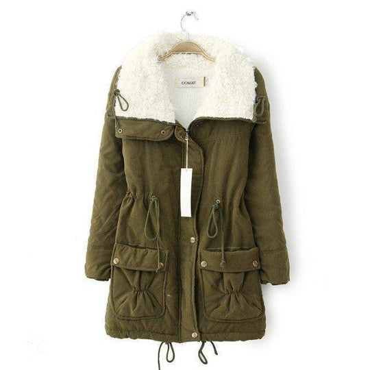 Damen lässige Steppjacke mit kuscheligem Innenfutter und verstellbarem Taillenzug R&B