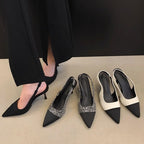 Damen Slingback Pumps mit elegantem Tweed-Design R&B