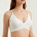 Damen Wickel-Bikini-Top mit feiner Rippstruktur R&B