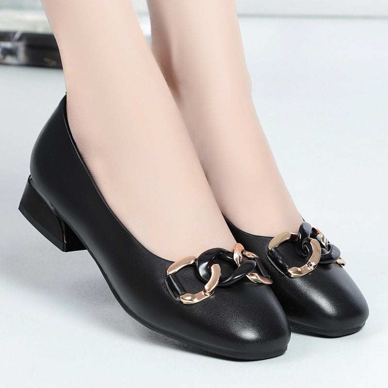 Damen elegante Ballerinas mit modischem Schmuckdetail und komfortablem Absatz R&B