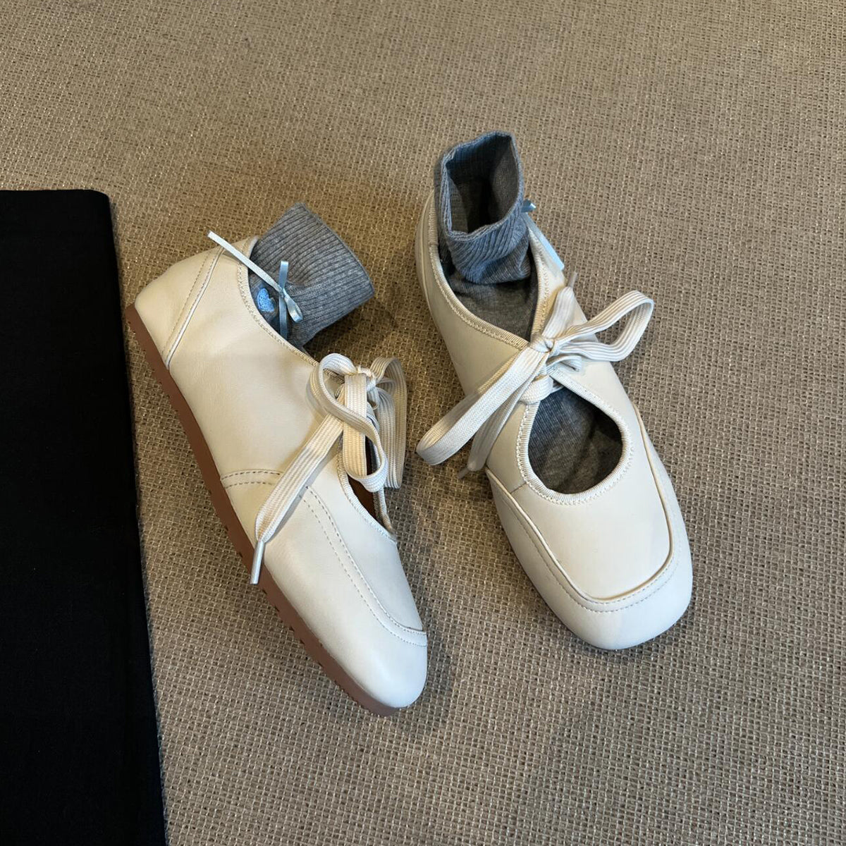 Damen modische Ballerinas mit integriertem Sockenkomplettsystem R&B