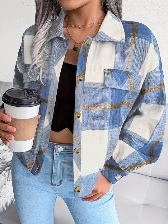Damen karierte Hemdjacke R&B