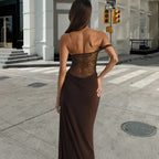 Damen Elegantes Abendkleid mit Spitze und tailliertem Schnitt R&B