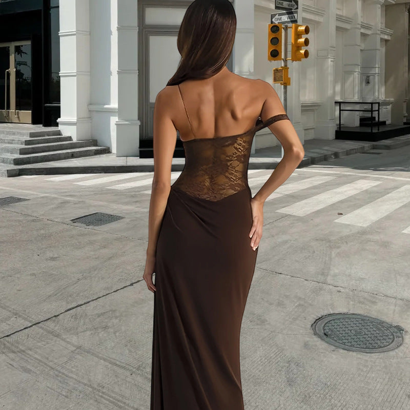 Damen Elegantes Abendkleid mit Spitze und tailliertem Schnitt R&B
