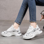 Damen Sportliche Chunky Sneakers mit atmungsaktiver Oberflächenstruktur
