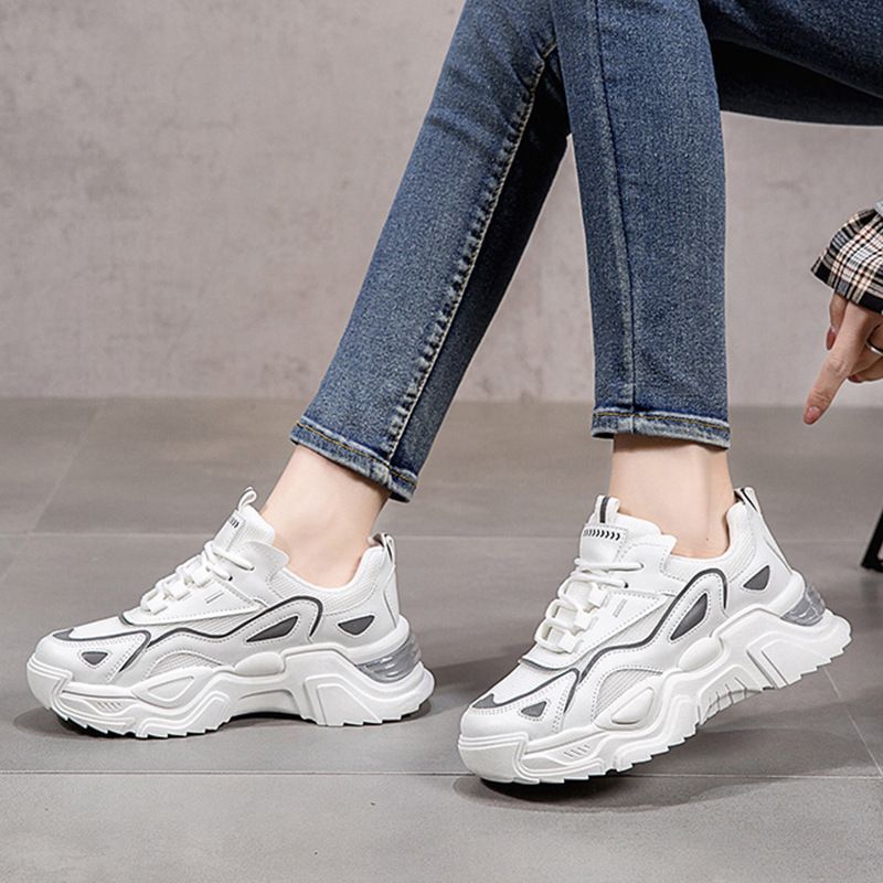 Damen Sportliche Chunky Sneakers mit atmungsaktiver Oberflächenstruktur