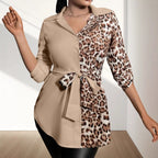 Damen Hemdbluse mit Wendefunktion und Taillengürtel R&B
