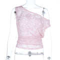 Damen Spitzen-Oberteil mit asymmetrischem Schnitt und raffiniertem Design R&B