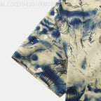 Herren Kurzarmhemd mit kreativem Aquarellmuster und button-down Kragen