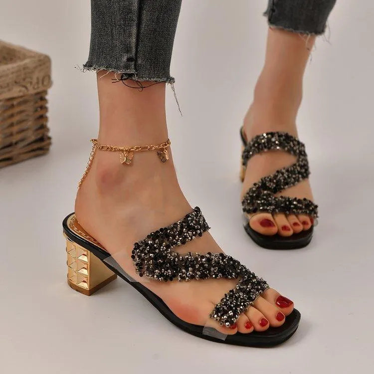 R&B | Sandalen mit Absätzen und Pailletten