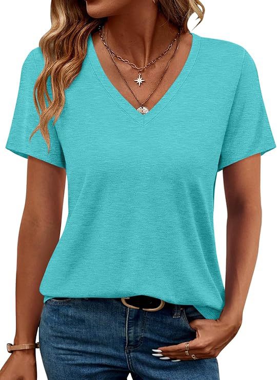Damen V-Ausschnitt T-Shirt Aus Weichem Single Jersey Heidi-Mode