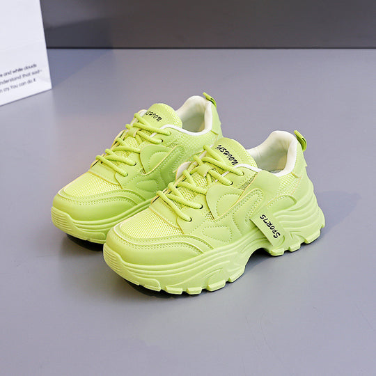 Damen Chunky Sneakers mit atmungsaktiver Mesh-Oberfläche und stoßdämpfender Sohle R&B
