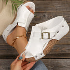 Damen modische Clogs mit verstellbarer Schnalle und korkähnlicher Sohle R&B