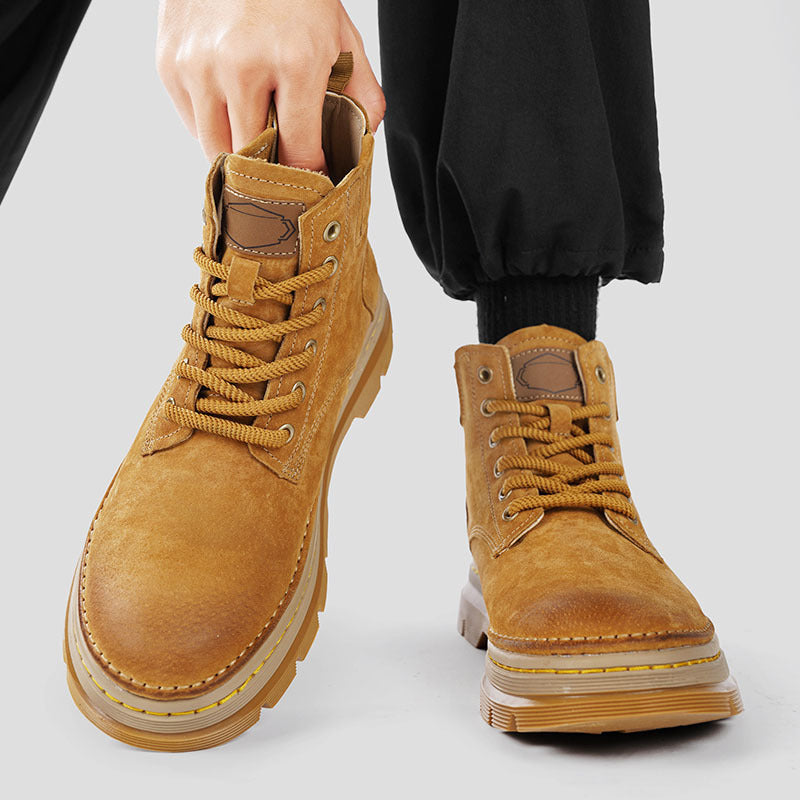 Damen Modische Schnürstiefel mit strapazierfähiger Sohle und hohem Schaft