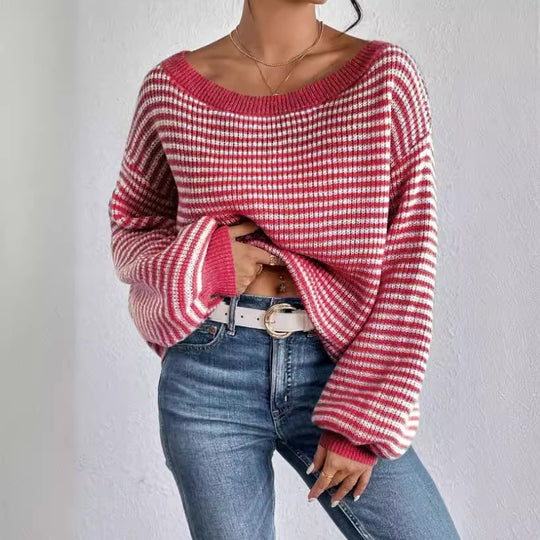 Damen lässiger Strickpullover R&B