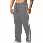Herren nan gerippte Relax-Jogginghose mit weitem Bein, seitlicher Paspel und elastischem Kordelbund R&B