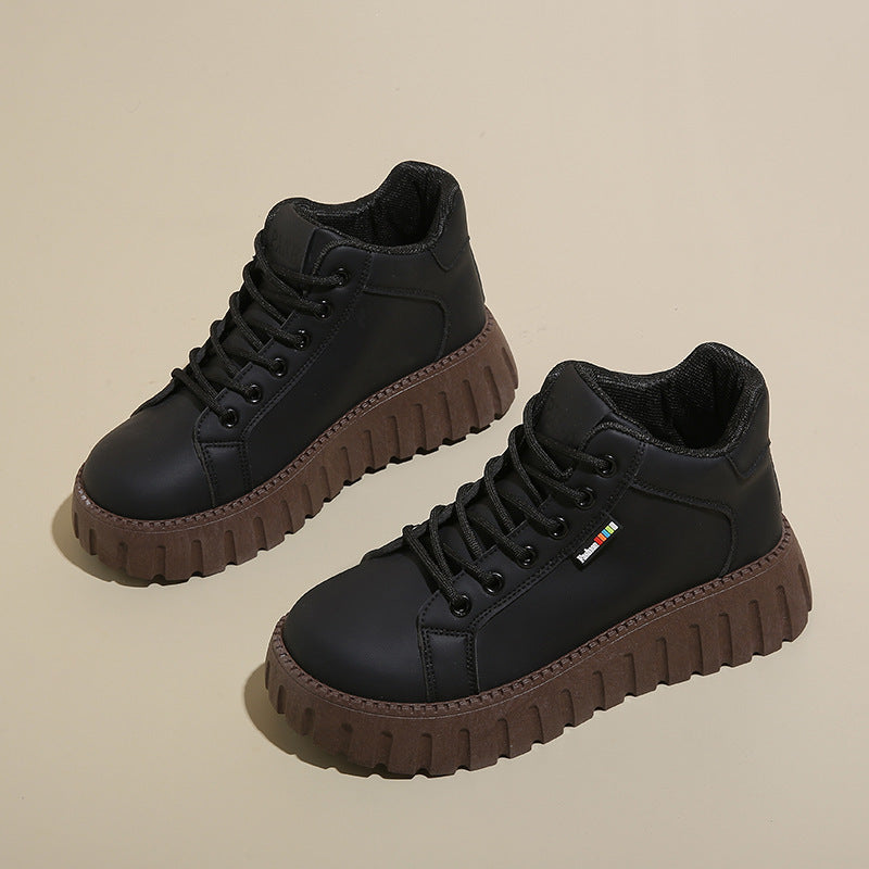 Damen High-Top Sneakers mit dicker Gummi-Laufsohle und wasserabweisendem Obermaterial R&B