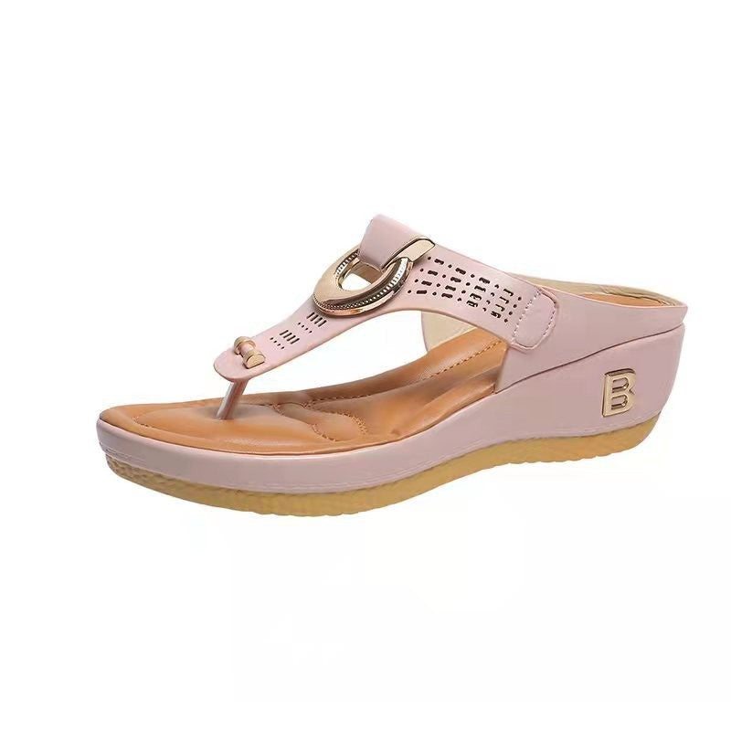 Damen Elegante Wedge-Zehentrenner mit modischen Riemen R&B