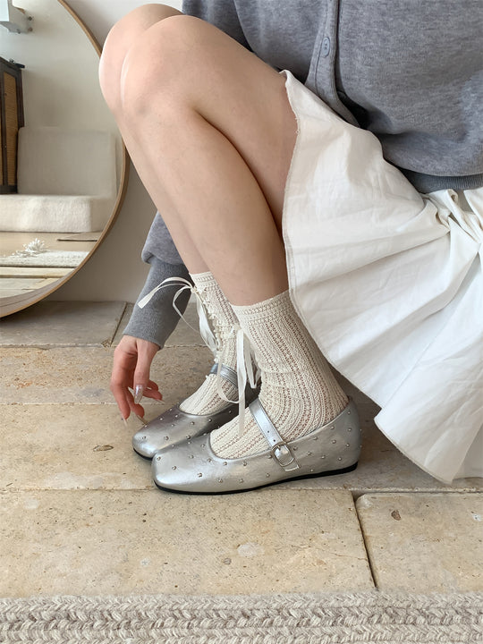 Damen Ballerinas mit dekorativer Schnalle und funkelndem Design R&B