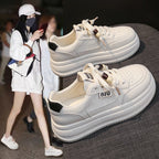 Damen Modische Sneakers mit elastischen Schnürsenkeln und dämpfender Sohle