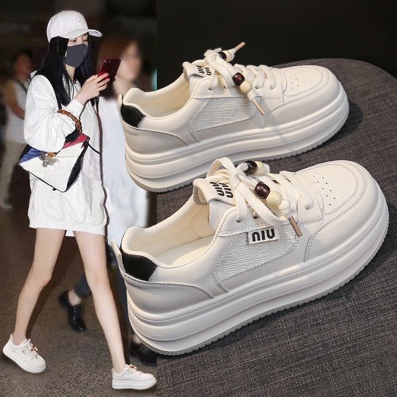 Damen Modische Sneakers mit elastischen Schnürsenkeln und dämpfender Sohle