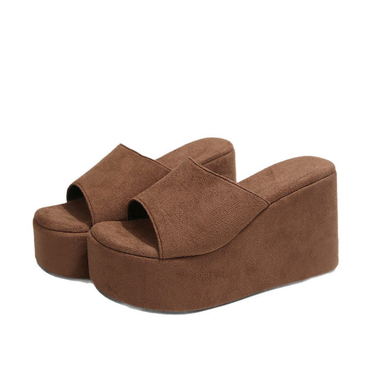 Damen Wedge-Pantoletten mit transparentem Obermaterial und komfortabler Sohle R&B
