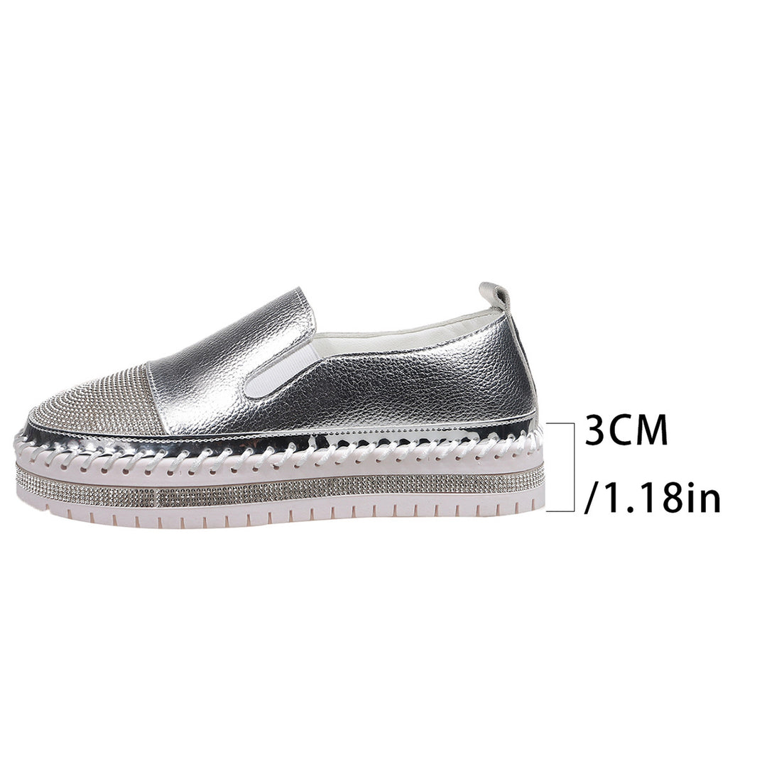 Damen Slip-On Sneakers mit funkelndem Obermaterial und bequemer Sohle R&B