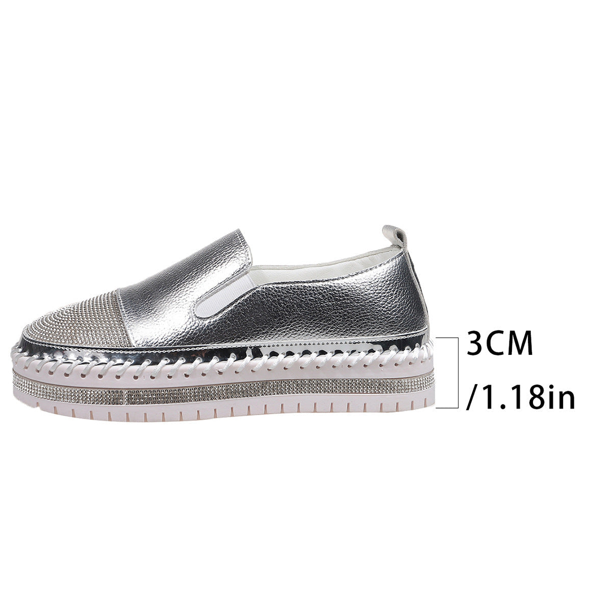 Damen Slip-On Sneakers mit funkelndem Obermaterial und bequemer Sohle R&B