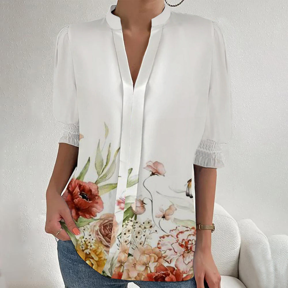 Damen Bluse mit elegantem Floral-Design R&B