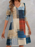 Damen Freizeitkleid mit grafischem Muster und lockerem Schnitt R&B
