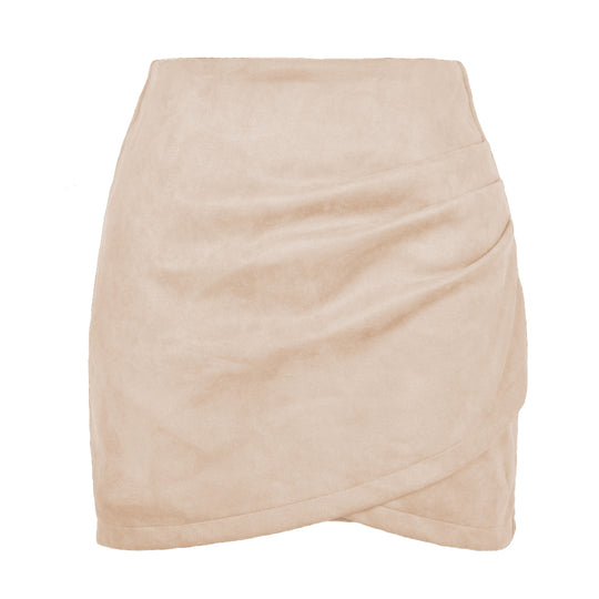 Damen High-Waist Wickelrock aus samtigem Mikrofaser R&B