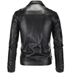 Herren stylische Bikerjacke aus hochwertigem Kunstleder R&B
